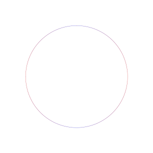 A thin outline of a circle